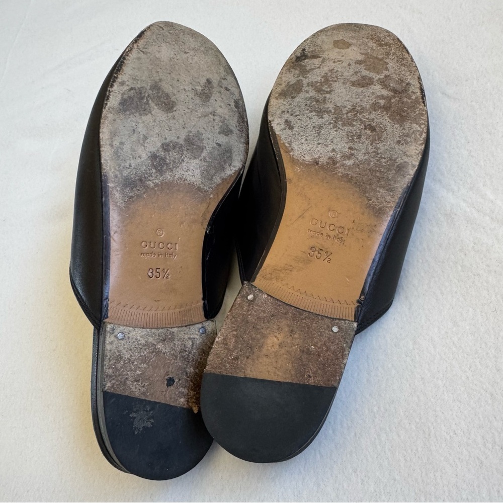 GUCCI Calfskin Crystal Tiger Embroidered Princetown Slippers - Picture 5 of 10